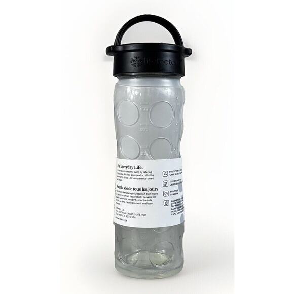 Life Factory Glass Water Bottle 16 OZ Clear Silicone Sleeve-Clear Lim. Ed. NWT - Picture 2 of 4